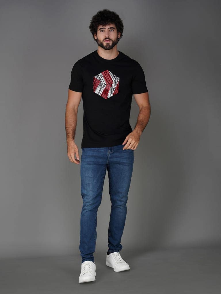 Men’s Branded Pure Cotton Tee Black view 5