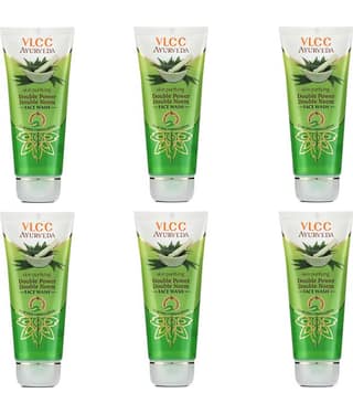 Vlcc Ayurveda Skin Purifying Double Power Double Neem Face Wash , 100Ml(Pack Of 6)