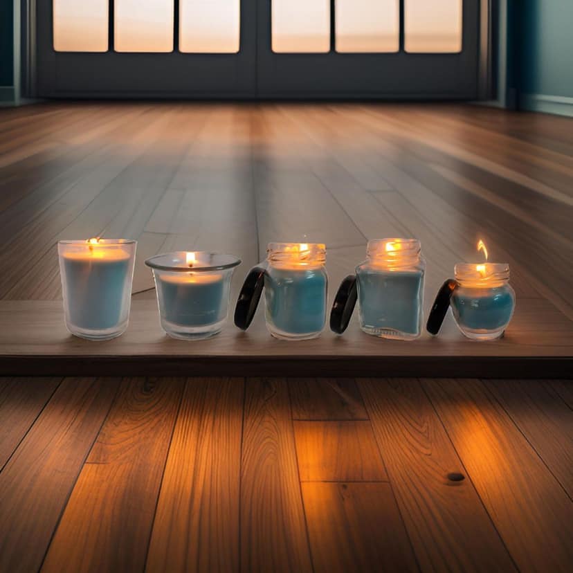 Glass Jar Candle with Cap for Home Decoration | Diwali Candle | Decorative Candle | Organic SOYA Wax Candle | 44 Hrs Burn Time | Pack of 5 view 2