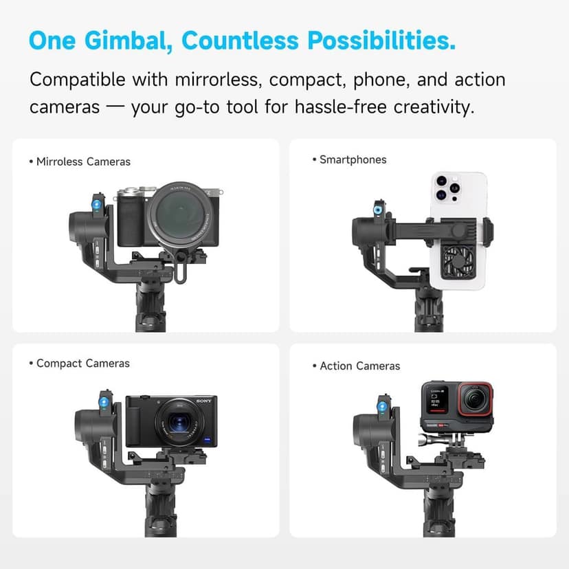FeiyuTech SCORP Mini-3 All in One 3-Axis Camera Stabilizer,Built-in AI Track Sensor Handheld Gimbal view 3