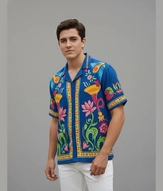 HARPITA Cotton Blend Regular Fit Printed Half Sleeves Men's Casual Shirt - Multi ( Pack of 1 )