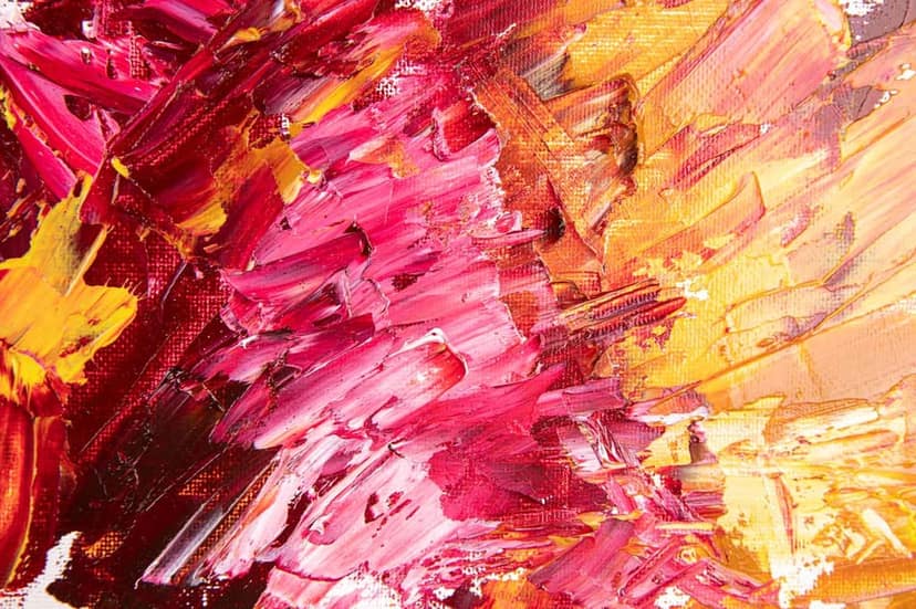 HAND PAINTED ABSTRACT VIBRANT COLOURS PAINTING 24in X 16in WITH BLACK FRAME view 2