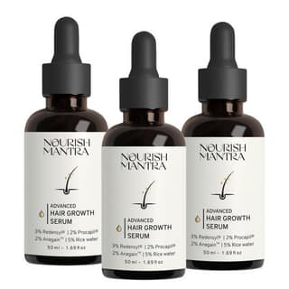 Nourish Mantra Advanced Hair Growth Serum/ For Women & Men/ Made With Redensyl Anagain Procapil & Rice Water/ Curbs Hair Fall/ Prevents Hair Thinning/ Promotes Hair Regrowth/ For All Hair T