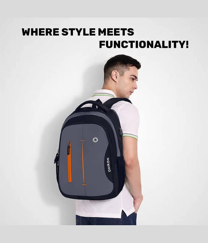 OMRON BAGS 35 Ltrs Polyester Backpack *For Men & Women ( Black ) view 2