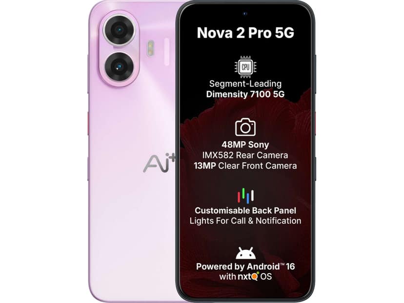 Ai+ Nova 2 Pro 5G Smartphone, 6GB RAM, 128GB Storage - Purple