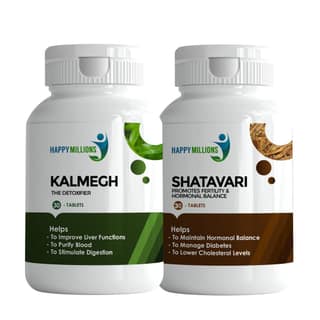 Happy Millions Ayurvedic Kalmegh And Shatavari | Combo Pack Of 2 (30 + 30 Tablets)
