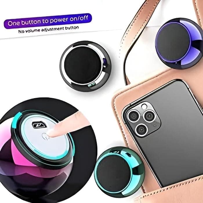 Mini Boost 4 Bluetooth Speaker 4D Mini Electroplating Round Steel Speaker - Multicolor Random Colour - Pack of 1 view 5