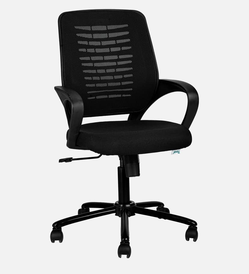 TEAL® Sprint Mesh Mid-Back Ergonomic Office Chair/Study Chair/Revolving Chair/Computer Chair for Work from Home Metal Base Height Adjustable Chair [Black] view 5