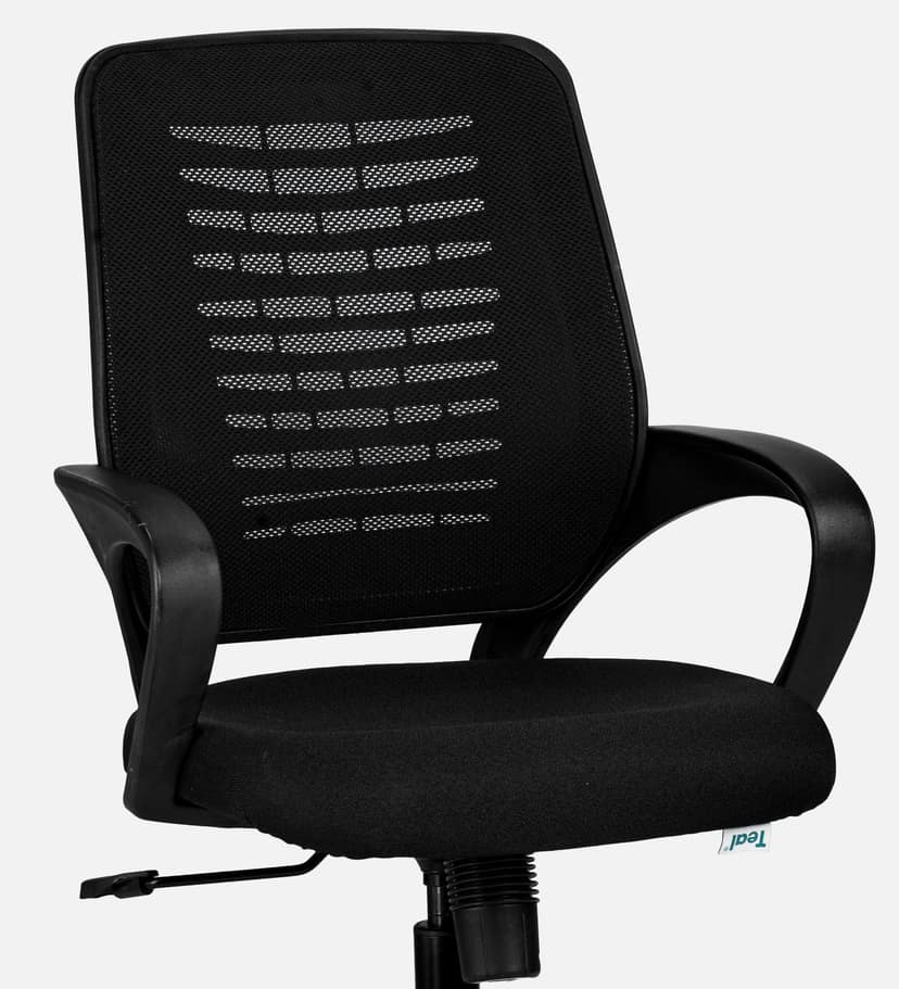 TEAL® Sprint Mesh Mid-Back Ergonomic Office Chair/Study Chair/Revolving Chair/Computer Chair for Work from Home Metal Base Height Adjustable Chair [Black] view 7