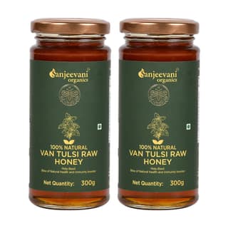 Sanjeevani Organics Van Tulsi Raw Honey | 100% Natural Honey | 300g (Pack of 2) – Premium Quality, Processed Honey for Freshness and Flavor