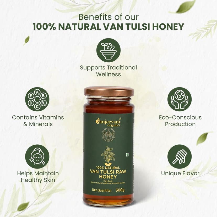 Sanjeevani Organics Van Tulsi Raw Honey | 100% Natural Honey | 300g (Pack of 2) – Premium Quality, Processed Honey for Freshness and Flavor view 10