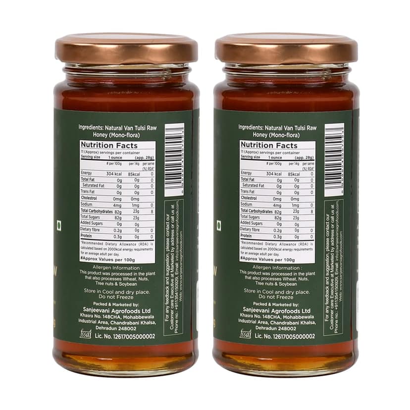 Sanjeevani Organics Van Tulsi Raw Honey | 100% Natural Honey | 300g (Pack of 2) – Premium Quality, Processed Honey for Freshness and Flavor view 2
