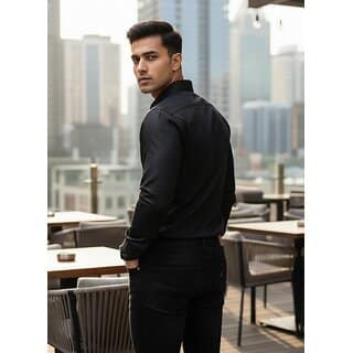 Casualbud Blue Men's Cotton Regular Fit Shirt view 2