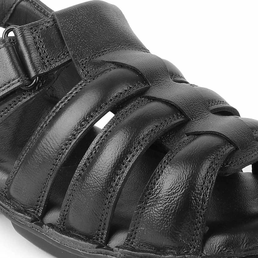 FEATHER LEATHER Genuine Leather Comfortable Sandals & Floaters - Stylish & Flexible Sandals For Men (UK 6 to UK 10) view 2