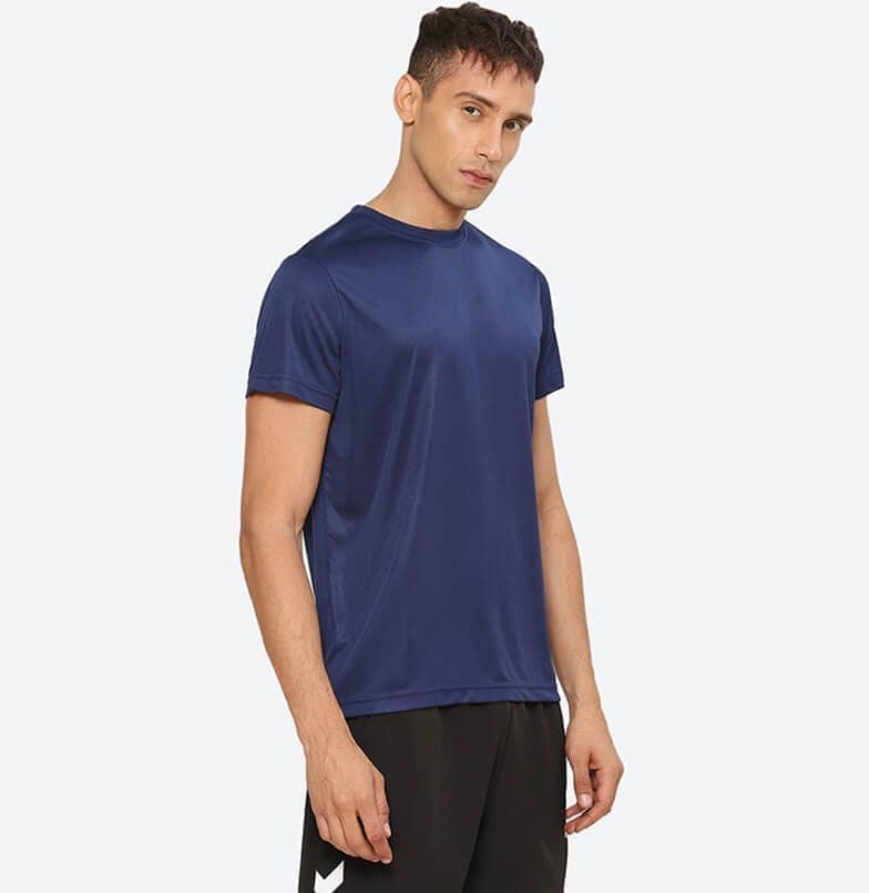 Budoc Round Neck Half Sleeve Solid Regular fit Polyester T-shirt for Men Comfortable Breathable Fabric Stretchable for Everyday Use Ideal for Yoga Training Gym Running or Performance view 3