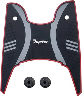 AUTOXYGEN Anti skid Scooter/Scooty Foot Mat Rubber Floor Mat Accessories for TVS Jupiter 125 (Black, Grey & Red)