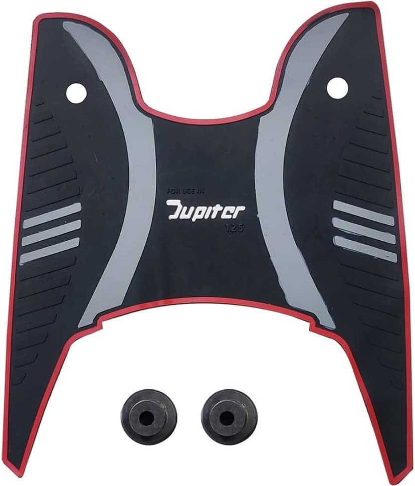 AUTOXYGEN Anti skid Scooter/Scooty Foot Mat Rubber Floor Mat Accessories for TVS Jupiter 125 (Black, Grey & Red)
