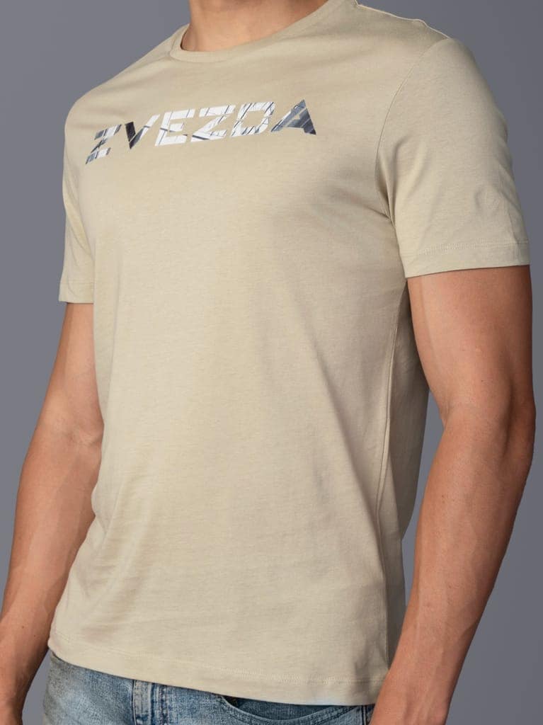 Men’s Pure Cotton Round Neck Branded T-Shirt-Dark Grey view 4
