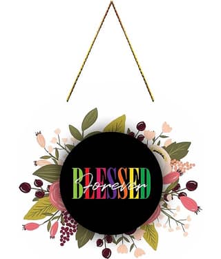 Blessed Home Wall Hanging for Home Decoration Happy Family Wall Sculpture Wall Stickers Life Quotes Door Hanging Living Room Decor Diwali Decoration Gift Under 100 Festival Decorative Items Wallpapers
