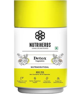 Nutriherbs Detox 800 mg - 60 capsules| Support Weight Management and Improves Metabolism | Promotes Healthy Lifestyle