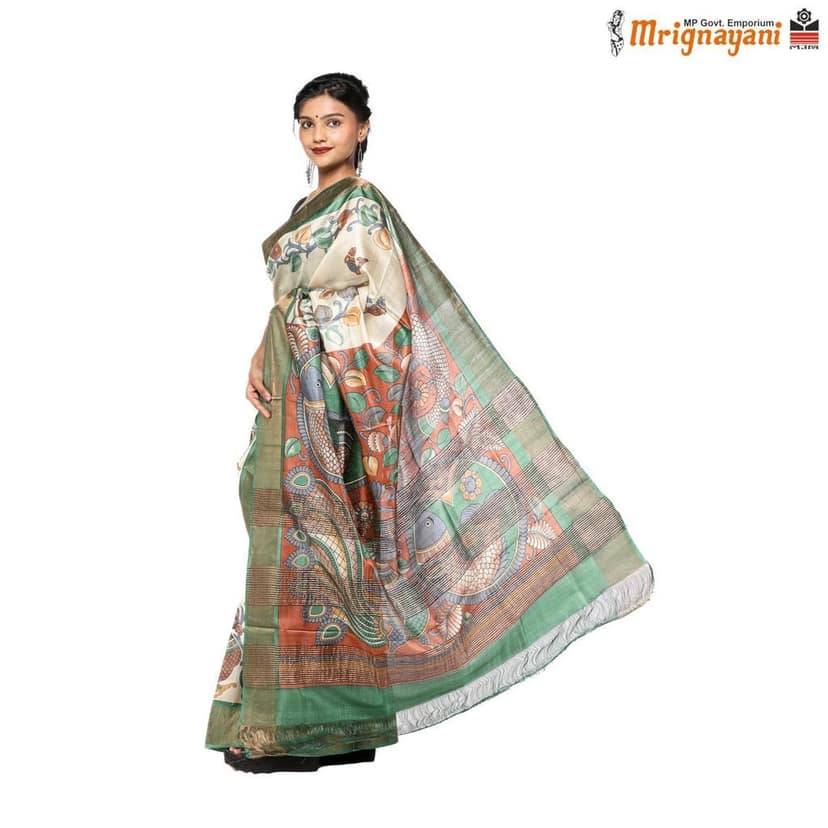 HANDLOOM KOSA SAREE WITH BLOUSE (SKU - 3H0202120622, SAREE - 1178) view 2