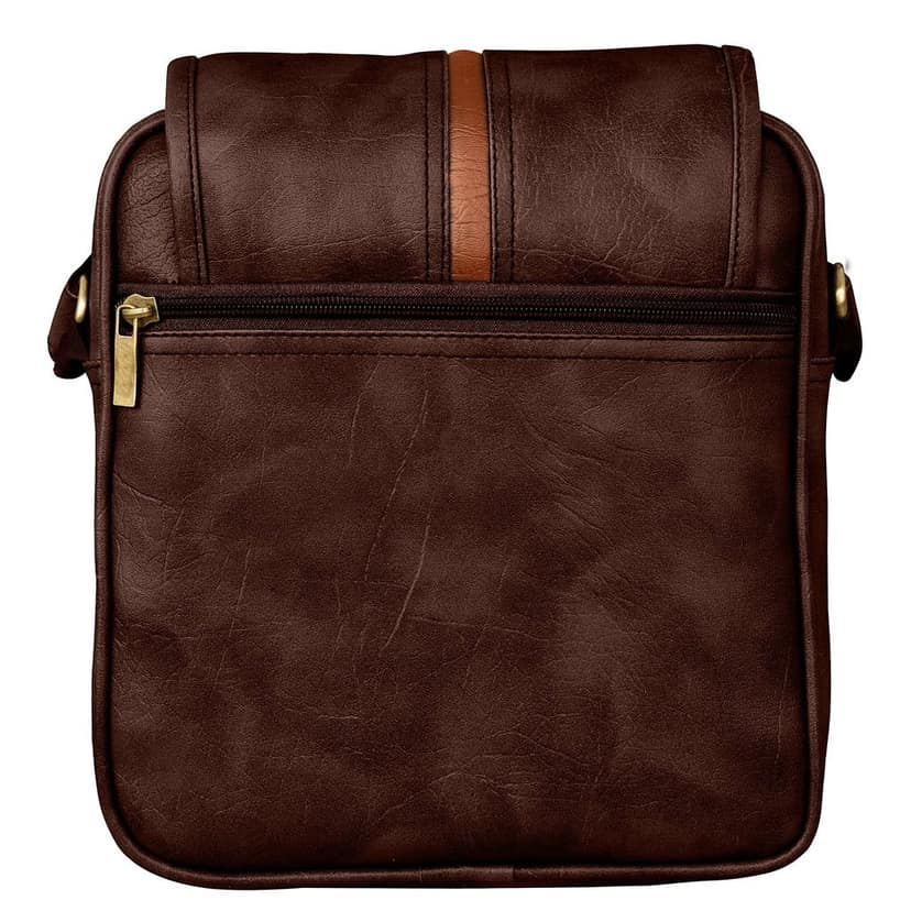 LOREM Tan Casual Faux Leather Cross Body Sling Bag For Men SL01-SL10 view 3