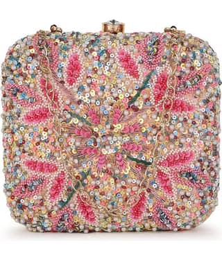 Anekaant - Pink Fabric Box Clutch