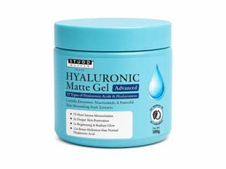 Studd Muffyn | Hyaluronic Matte Gel Face Moisturizer | Oil Free Hydrating Gel with Hyaluronic Acid, Kiwi & Papaya | Lightweight Non Sticky Face Gel for All Skin Types For Men & Women | 100ml Studd Muffyn | Hyaluronic Matte Gel Face Moisturizer | Oil Free
