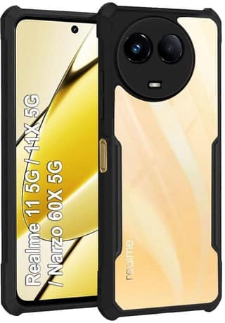 PLUGTECH Slim Shockproof Case | Matte Black Soft | Drop Protection | Precise Cutouts | Premium Mobile Cover for Realme 11X 5G, Realme 11 5G, Realme Narzo 60x 5G, Realme C67 5G