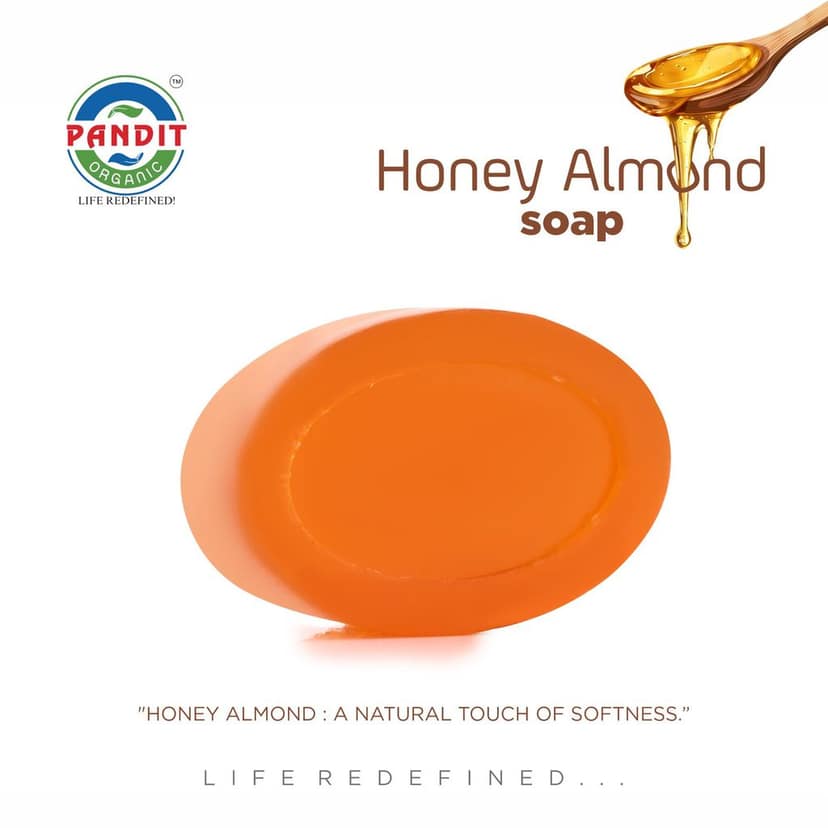 Honey Almond Glycerin Organic Handmade Soap Bar (Value Pack - 100 g) – Cold-Pressed Oils, Organic Glycerin & Natural Botanicals, Sulfate & Paraben Free, Ayurvedic Herbal Cleanser for All Skin Types – Tanning & Moisturizing view 5