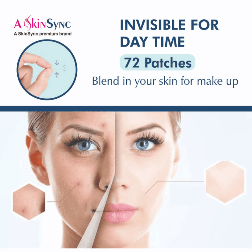 A SkinSync Pimple Patch for Face (72 dots) | Waterproof Patches for Active Acne | Absorbs Pimple Overnight and Reduces Excess Oil view 5