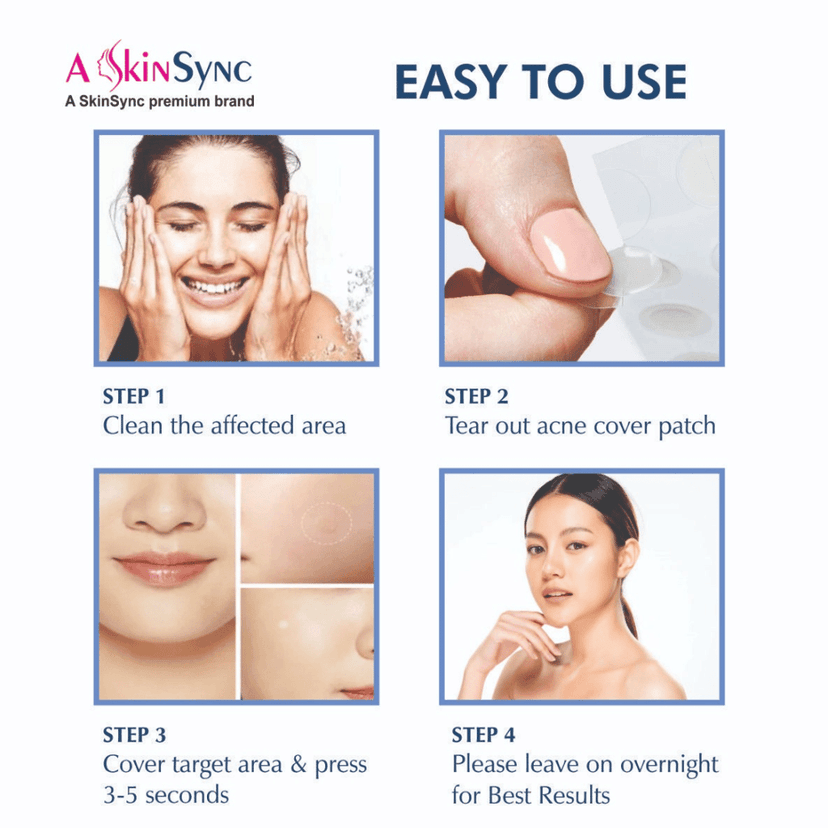 A SkinSync Pimple Patch for Face (72 dots) | Waterproof Patches for Active Acne | Absorbs Pimple Overnight and Reduces Excess Oil view 6
