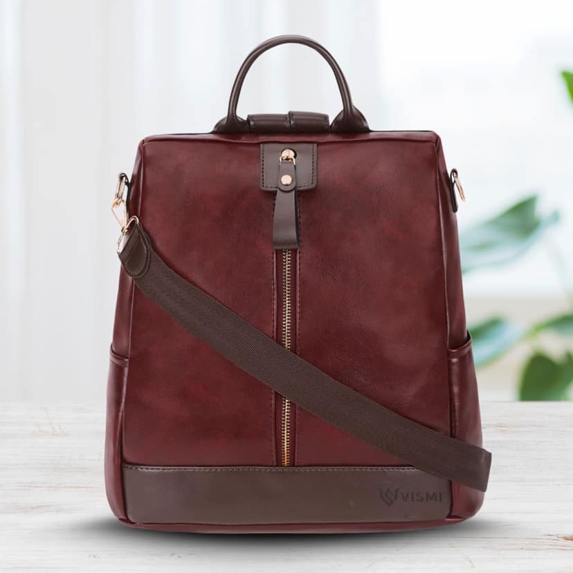 VISMIINTREND Women Backpack for Office Use Upto 13 Inch Laptop | Stylish Backpack Bag | Travel | School | College | Office Use | Anti Theft Convertible Backpack