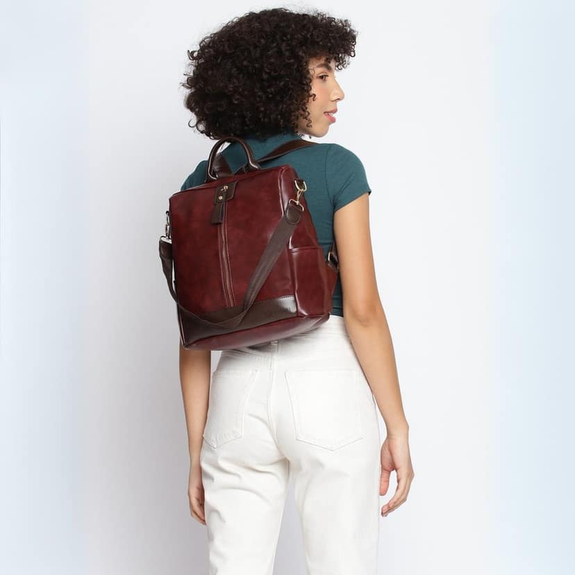VISMIINTREND Women Backpack for Office Use Upto 13 Inch Laptop | Stylish Backpack Bag | Travel | School | College | Office Use | Anti Theft Convertible Backpack view 3