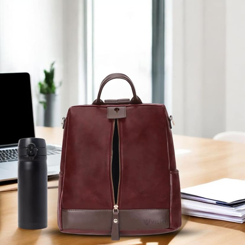 VISMIINTREND Women Backpack for Office Use Upto 13 Inch Laptop | Stylish Backpack Bag | Travel | School | College | Office Use | Anti Theft Convertible Backpack view 5