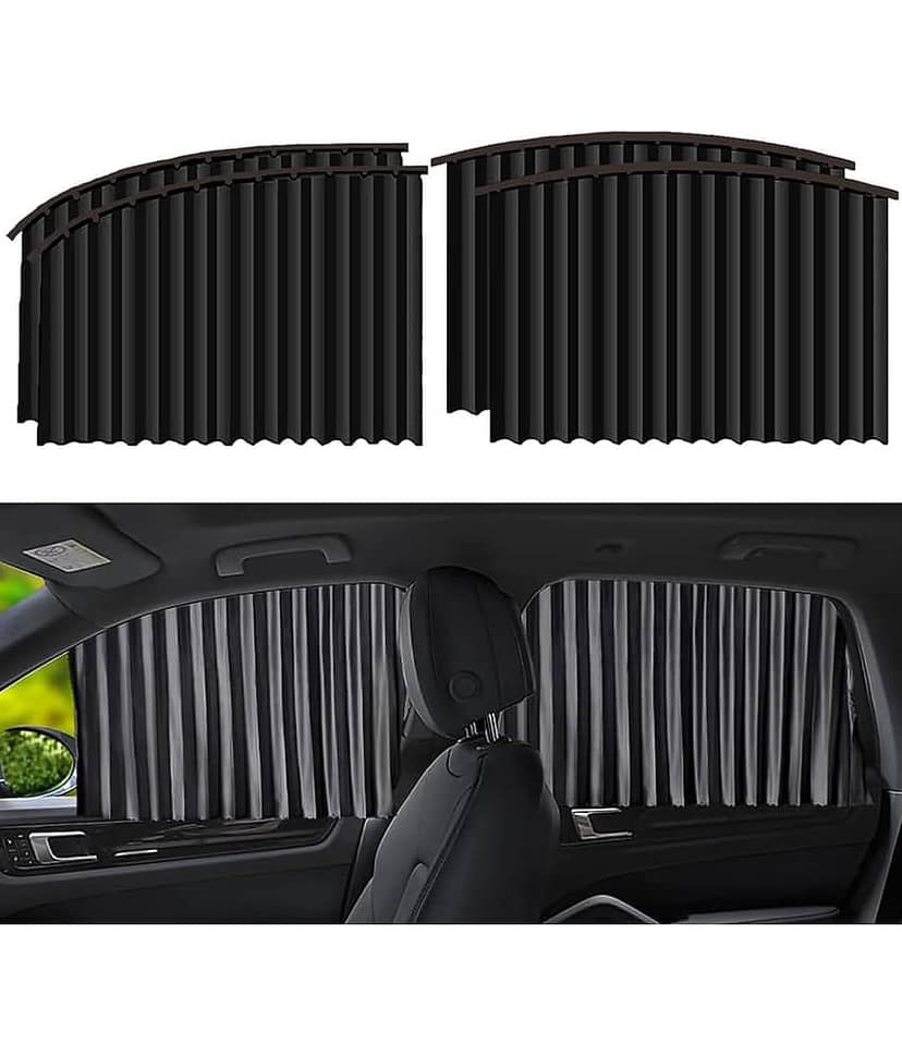 GEEO Universal Fit Magnetic Car Side Window Privacy Sunshade Magnet Pleated Curtains for Car Window