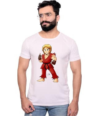 Nityanand Enterprises White Cotton Blend T-Shirt