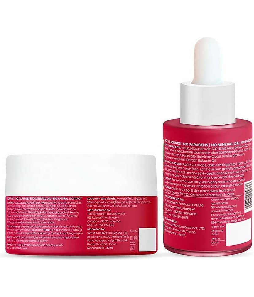 Plix 0.6% Retinol Face Serum & 1.20% Retinol Night Cream Combo Reduces Fine Line & WrinklesPack of 2 view 2