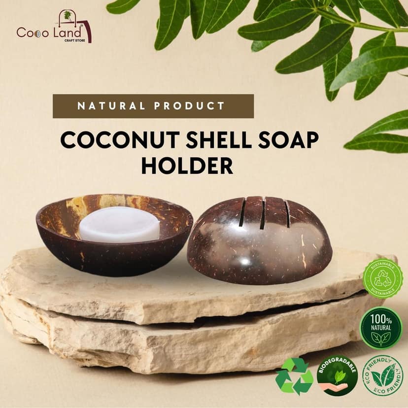 CocoLand Coconut Shell Soap Holder / Coconut Oil Polished view 2