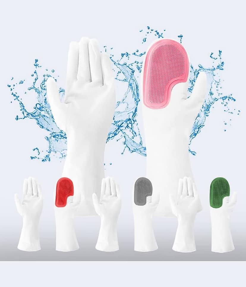 RIVERNEST Multicolor Silicone Free Size Cleaning Gloves ( Pack of 1 ) view 6