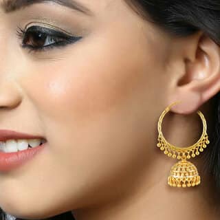 Vivastri Beautiful Gold Plated Jhumki Earring for Women and Girls [VIVA2723ERG]