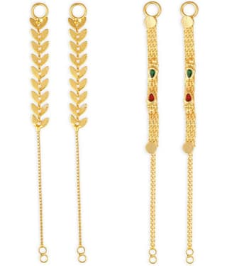 1gram gold Plated Kanchain Ear chain earcuff Ear to Ear Combo for Women & Girls
