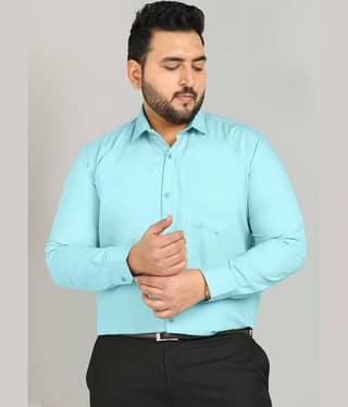 ADWYN PETER 100% Cotton Regular Fit Solids Full Sleeves Men's Casual Shirt - Blue ( Pack of 1 )