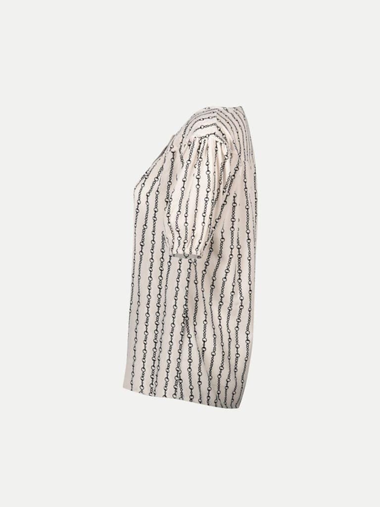 Women White Stripe Printed Tops view 3