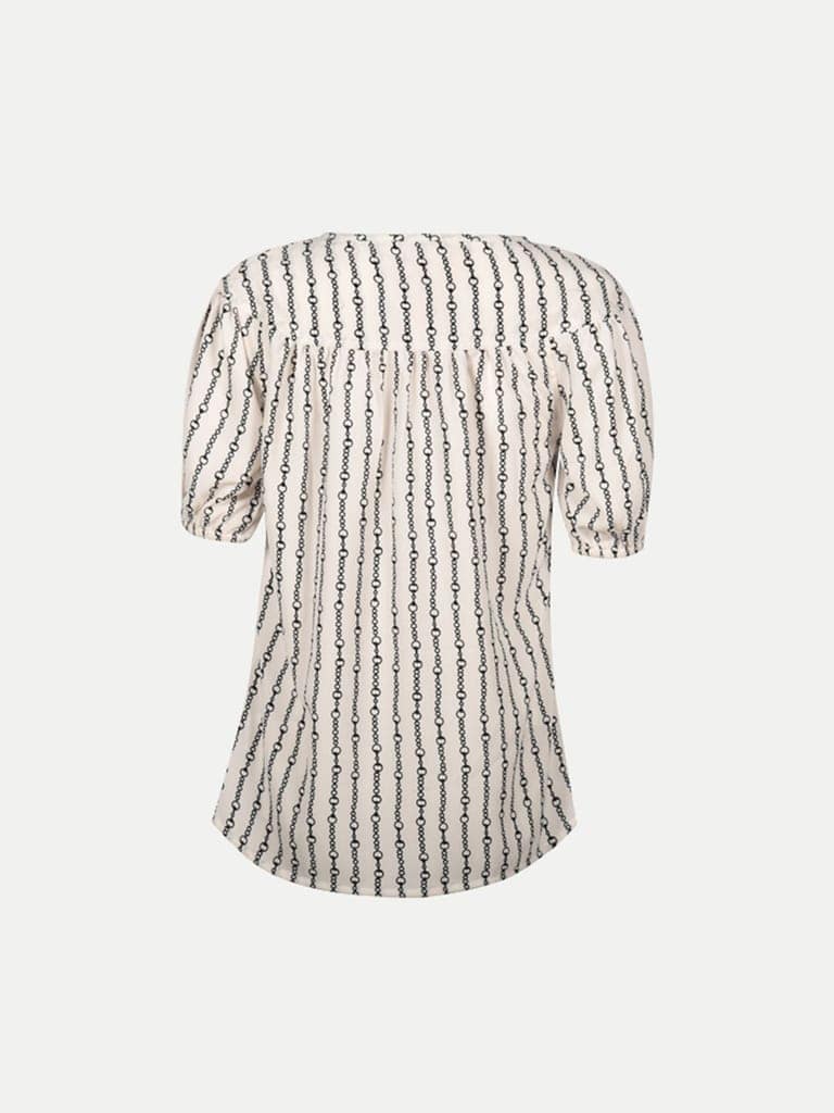 Women White Stripe Printed Tops view 4