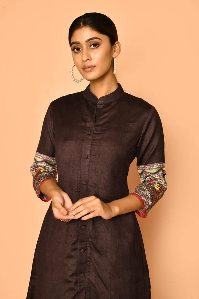 Siya Handloom madhubani cotton silk kurta set view 6