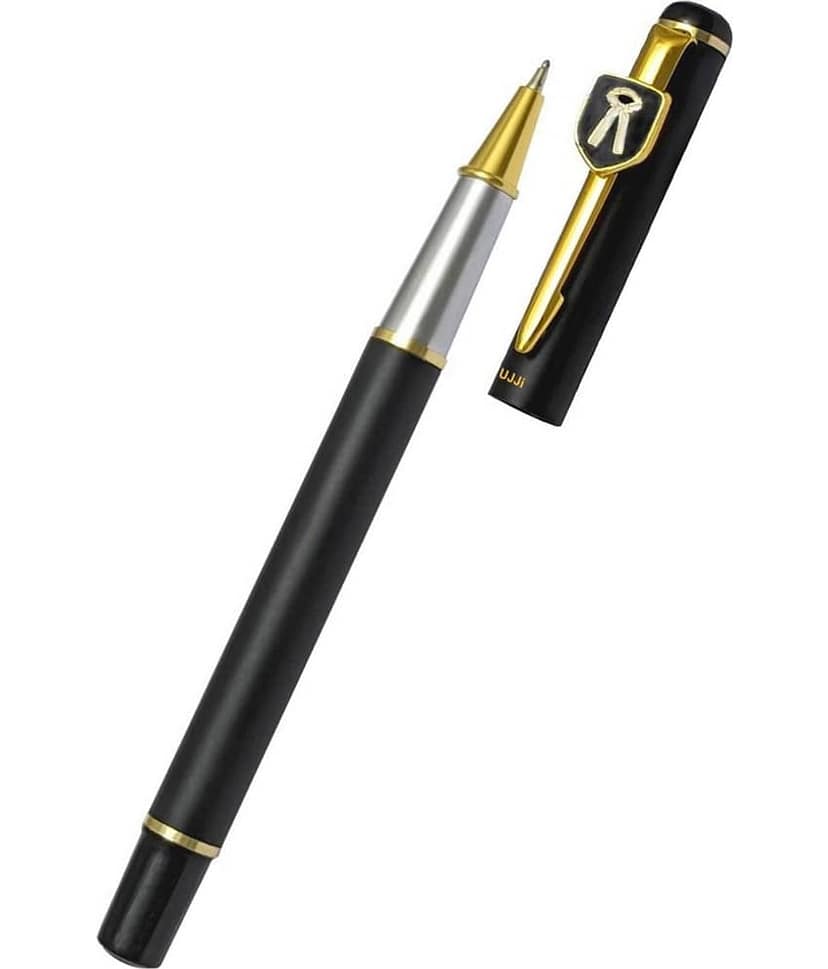 UJJi Advocate Logo Pen in Brass Black Colour (Blue Ink) Roller Ball Pen