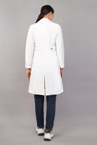 Women's White Lab Coat - Professional Medical Uniform Long Sleeve Doctor's Coat