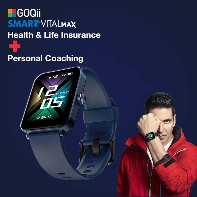 GOQii Newly Launched Smart Vital MAX HD Display Smart Watch with 5 lakhs Health Insurance & 1 lakh Life Insurance with SpO2, & Free 3 Months Personal Coaching view 10