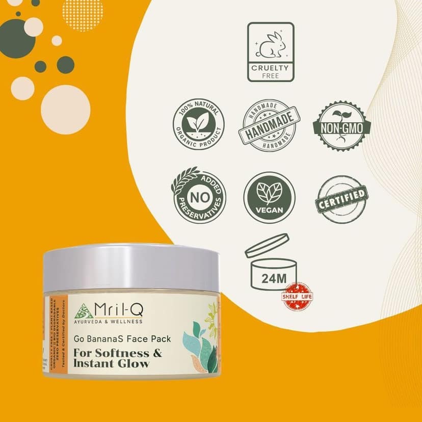 MrilQ Go Bananas Face Pack | Instant Glow | Super Soft Skin | All Skin Types view 6